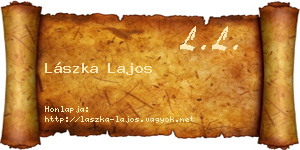 Lászka Lajos névjegykártya