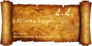 Lászka Lajos névjegykártya